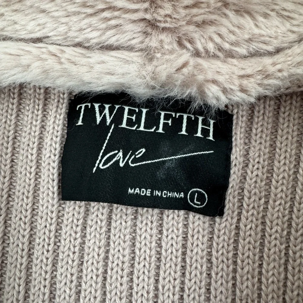 TWELFTH LOVE Womens Faux Fur Suede Vest Duster Cardigan Rose/Pink - L - Picture 6 of 7